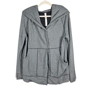 Lululemon Hooded Wrap Jacket 6 Heathered Gray Space Dye Sporty Yoga Athleisure